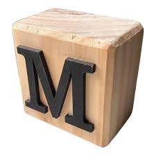 BLOCKBM Black Handcrafted Letter Block M - Bali Trading Wholesale