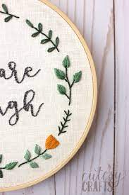 An embroidery transfer pattern book with inspirational quotes and woodland designs. You Are Enough Free Hand Embroidery Pattern The Polka Dot Chair
