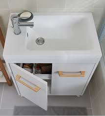 Gagner De L Espace A Moindre Cout Pour Une Salle De Bain Epuree Et Elegante C Est Possible Avec Cet Ensemble De Salle D Meuble Sous Vasque Plan Vasque Vasque