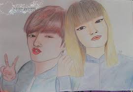 Jungkook fanart kpop fanart bts jungkook kpop couples cute couples bts girlfriends k pop cute love images anime muslim. Jungkook And Lisa Fanart Drawing Army S Amino