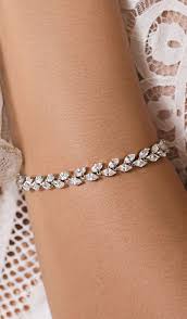 Silver Boho Wedding Bracelet With Crystals Bridal Jewelry Bracelets Vintage Bridal Jewelry Sets Wedding Jewelry Bracelets