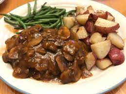This super savory meal is best served with a side of cream cheese lena abraham senior food editor lena abraham is the senior food editor at delish, where she develops and styles recipes for video and photo, and. I Made Chef John S Salisbury Steak And It Was A Hit Foodwishes