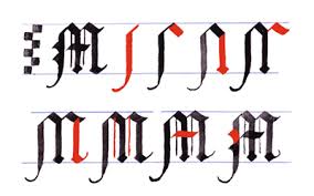 The capital letters are upright and in their roman form. More Gothic Writing Capital Gothic Letters A Z