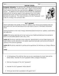 Salt Agreement Detente Worksheet With Answer Key History Worksheets Answers Worksheets