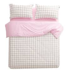 Aesthetic Black And White Grid Comforter Cute Bedding Grunge Bedroom Pink Bedding White Bedding