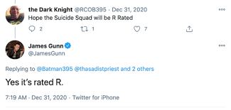 Screen grabs of the tweets, which have since been deleted, are shown below The Suicide Squad Director James Gunn Confirms Film S Rating
