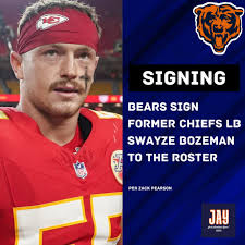 bears fans check this out 🏈🐻 SIGNING: The Chicago Bears have signed  Chiefs LB Swayze Bozeman to the roster. Bozeman, 26, appeared in 3 games  for the Chiefs this past year, recording