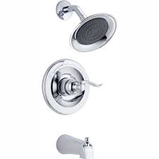 Delta Windemere 1 Handle Tub And Shower Faucet Trim Kit In Chrome Valve Not Included Bt14496 The Home Depot Tub And Shower Faucets Shower Tub Shower Faucet