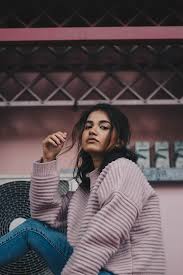 Whoever lays their eyes on this hair will surely fall for it. Hd Wallpaper Looking At Viewer Women Pink Sweater Light Pink Black Hair Wallpaper Flare