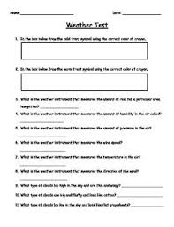 4th Grade Science Weather Pre And Post Assessment 4th Grade Science Fourth Grade Science Common Core Science