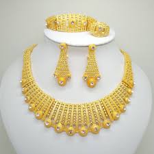 Dubai Gold Jewelry Sets For Women Big Necklace African Beads Jewelry Set Women Italian Bridal Jew In 2020 Dubai Gold Jewelry Wedding Jewelry Sets Gold Earrings Designs