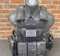 Black Multicam Camouflage Tactical Vest Plate Carrier Military Camo -  Adjustable