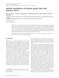 Pdf Volatile Constituents Of Benzoin Gums Siam And Sumatra Part 1