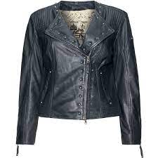 Cabrini Blue Plus Size Studded Leather Biker Jacket Plus Size Leather Jacket Plus Size Leather Jackets Women