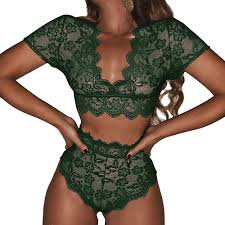 Amazon.com: UIVHLW See Throughunderwear Temptation See Through Lace Porn  V-Neck Corset Costumes Green: Clothing, Shoes & Jewelry