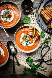 Creamy Vegan Roasted Tomato Soup Crowded Kitchen Recipe Roasted Tomatoes Roasted Tomato Soup Easy Vegan Soup