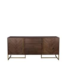 Ce type de mobiler se. Buffet Design En Bois Et Laiton H80cm Bois Fonce Class Maisons Du Monde