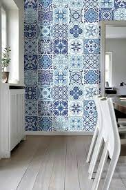 Revamp your house with kitchen floor tiles hyderabad and change into a premium luxury villa. File Wallpaper Boho Blue Kitchen Designs Tile Decals Blue Tiles