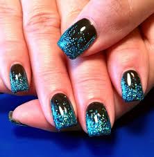 Black nails with crystal flowers. Fading Nails Interest Blue And Black Nail Designs 2018 Styles Art