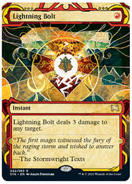 A stroke of lightning forming a line 100 feet long and 5 feet wide blasts out from you in a direction you choose. Lightning Bolt Trader Online De Magic Yu Gi Oh Trading Card Online Shop For Card Singles Boosters And Supplies