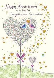 A happy anniversary wish for. Daughter Son In Law Anniversary Cards Funky Pigeon