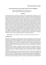 Head, shoulders, knees and toes. Conference Proceedings Or Journal A Bio Economic Simulation Model For The Italian Fisheries Id Kk91fm55c Scholarsarchive Osu