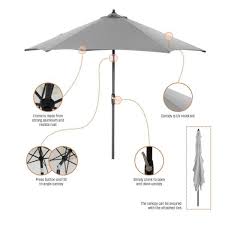 Patio umbrella tilt locking hinge broke. Hampton Bay 9 Ft Aluminum Market Tilt Patio Umbrella In Black Tile 9900 01524400 The Home Depot