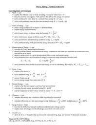 8 Energy Transfers Work And Power Worksheet Work Energy And Power Energy Work Power Physics