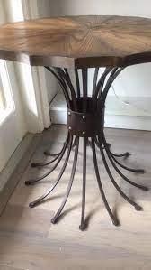The length of this table can be completely. Ideas For Making This Beautiful Wood And Metal Table Taller Wood And Metal Table Metal Table Steel Furniture