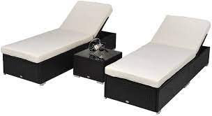 Enjoy free shipping & browse our great selection of wicker furniture this chaise lounge is always the perfect perch. 3 Piece Wicker Patio Chaise Lounge Set Outdoor Adjustable Rattan Reclining Chairs With Cushions And Side Table White Dataglove Com