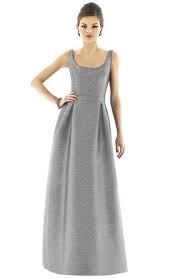 Main Image Alfred Sung Scoop Neck Dupioni Full Length Dress Alfred Sung Bridesmaid Dresses Bridesmaid Dress Styles Designer Bridesmaid Dresses