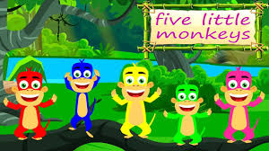 Bes Kucuk Maymun Cocuk Sarkilari Nursery Rhymes Five Little Monkeys Youtube