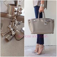 Up Close And Yesterday S Details Hermes Birkin 35 In Gris Tourterelle And Cdc Cuff Louboutin Heels And Chrome Hearts K Birkin Beige Handbags Hermes Bags