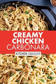 Creamy Chicken Carbonara Recipe Recipe In 2020 Chicken Carbonara Creamy Chicken Carbonara Chicken Carbonara Recipe