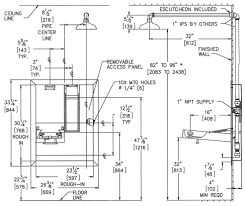 Add separate volume control valves to adjust the flow of each component—showerheads, handshowers, body sprays. 56 Standard Shower Valve Height Single Control Thermostatic Tub Within Measurements 1969 X Plumbing Rough In Bathroom Plumbing Rough In Bathroom Sink Plumbing