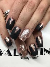 Black And Gold Glitter Nails Black And Gold Nails Black Gold Nails Gold Nails Cute Nails