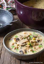 Hearty Chunks Of Chicken And Silky Earthy Mushrooms Are The Base Of This Savory And Quick Mush Chicken Mushroom Soup Recipe Mushroom Soup Recipes Soup Recipes