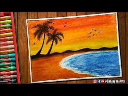 It will happen naturally as you apply watercolor stroke by stroke. Beach Sunset Drawing With Crayons Drawing With Crayons