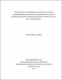 Si te resultó útil esta recopilación de libros de idiomas, no olvides recomendar. Diseno De Un Programa De Pausas Activas En Funciones De Oficina Final Correccion 1