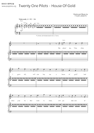 Twenty One Pilots House Of Gold Sheet Music Pdf Free Score Download