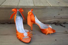 My Wedding Shoes Orange Wedding Shoes Feather Shoes Bride Shoes