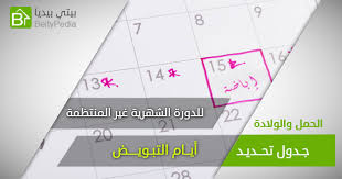 Ø¬Ø¯ÙˆÙ„ Ø£ÙŠØ§Ù… Ø§Ù„ØªØ¨ÙˆÙŠØ¶ Ù„Ø¯ÙˆØ±Ø© ØºÙŠØ± Ù…Ù†ØªØ¸Ù…Ø© Ø¨ÙŠØªÙŠ Ø¨ÙŠØ¯ÙŠØ§