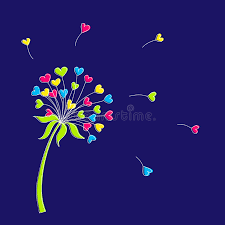 Floriography (language of flowers) is a means of cryptological communication through the use or arrangement of flowers. Vector Illustration Of A Stylized Dandelion In The Form Of Hearts The Flower Symbolizes Love Friendship And Acceptance Stock Vector Illustration Of Feeling Stem 85118297