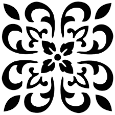 Black And White Wall Stencil Designs Pin On Tile Square Stencil On Etsy