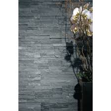 Plaquette De Parement Ardoise 15x60cm Epaisseur 1 3 Cm Boite De 0 54 M2 Coloris Noir Les Exclusi Parement Mural Idee Deco Exterieur Materiaux De Construction