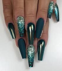 If they're applied properly with good quality products, they will make your nails look strong, healthy and the height of sophistication. 50 Fabulous Sparkly Giltter Blue Nails Design On Coffin And Stiletto Nails To Try Now Stiletto Nails Designs Green Nail Designs Blue Nail Designs