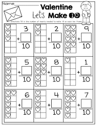 Number Bonds Worksheets Math Valentines Kindergarten Math Kindergarten Valentines