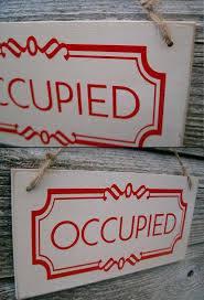 Occupied Vacant Double Sided Bathroom Door Sign Toilet Etsy Banheiro