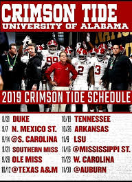 See more of alabama football on facebook. Bama Schedule 2019 Alabama Crimson Tide Football Roll Tide Football Alabama Roll Tide
