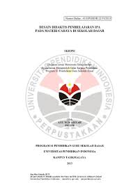76), hasil dari penelitian ini Desain Didaktis Pesawat Sederhana Pada Pembelajaran Ipa Kelas V Sekolah Dasar